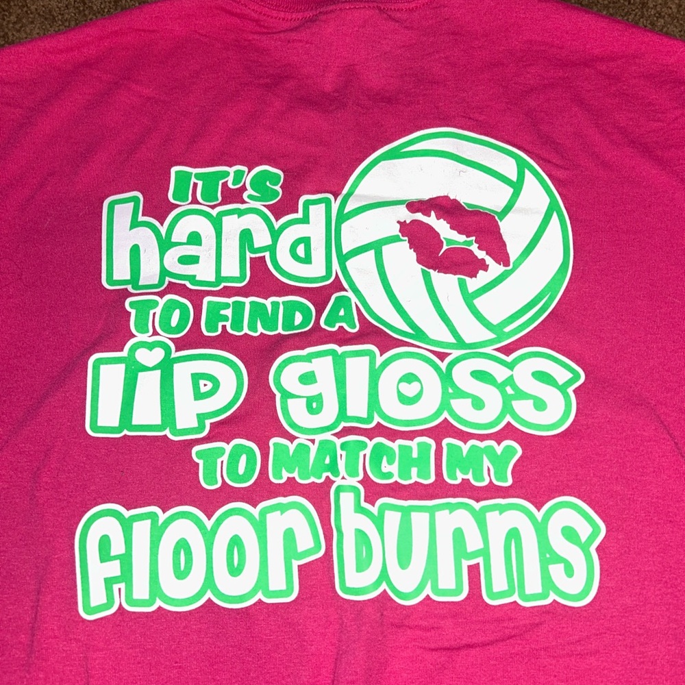 Hot Pink Funny Volleyball Tee